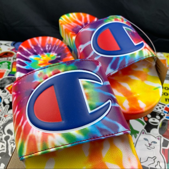 Champion Rainbow Tie Dye Slides 7 Womens - Picture 4 of 9